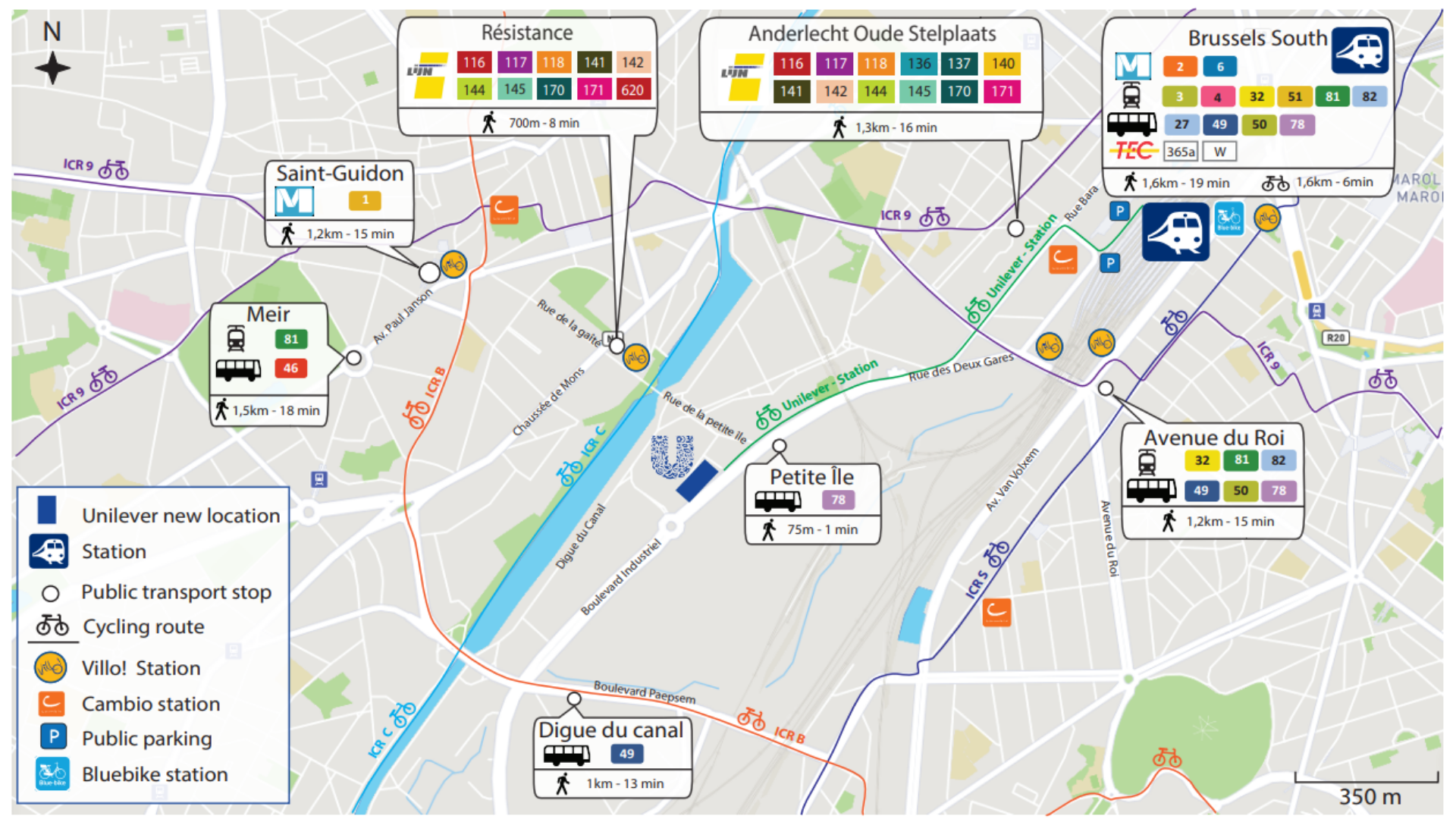 Unilever Belgien multimodal plan